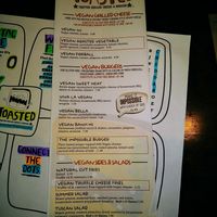 Vegan menu. You have to ask for it. at Toasted in Windermere