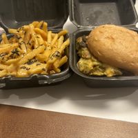 Bella Burger and Vegan Truffle Cheese Friess  at Toasted in Windermere