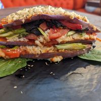 Vegan eggplant lasagna at La Masa Pizzería Conceptual in San Juan