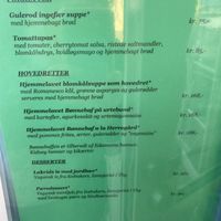 Vegetarian menu  at Bodilles Kro in Skagen