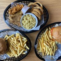 Korny burger, Buffalo burger, VFC at Korny Vibes in Houston