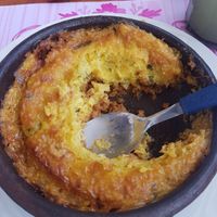 Vegan pastel de choclo at Flor de Comida in Maitencillo