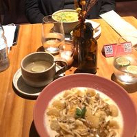Caldo Verde e gnocchi de mandioca at Cajui in Sao Paulo