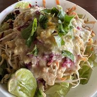 “Budget salad” with cashew basil dressing  at Segara Lestari in Tejakula