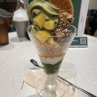 Matcha sweet potato parfait   at lyemon 伊右衛門カフェ in Kawasaki