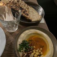 Hummus and bread at Bubala - Spitalfields in East London