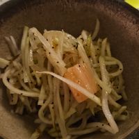 Daikon, pear, rhubarb at Bubala - Spitalfields in East London