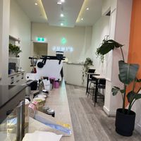 The seating interior  at Jumi's Cafe in South Yarra