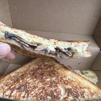Mushroom toastie  at Jumi's Cafe in South Yarra