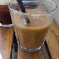 Iced Americano with oat milk (vegan tax for oat milk) at Groundstate Coffee in Dublin