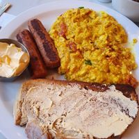 Tofu scramble was seasoned so well, at first look I remember thinking that looks sloppy but on first forkful... Sold at Moose Coffee in Leeds