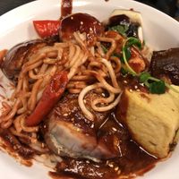 Mixed beancurd in sweet sauce and handmade noodles at Pine Tree Cafe 长春树 - Lucky Plaza in Central Singapore