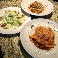 Vegan caesar with vegan pastas at La Locanda Ristorante Italiano in Scottsdale