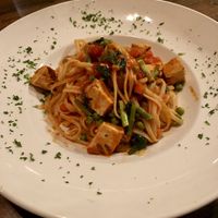 Vegan linguini primavera with vegan chicken  at La Locanda Ristorante Italiano in Scottsdale