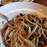 Garlic bread and linguine with garlic sauce at La Locanda Ristorante Italiano in Scottsdale