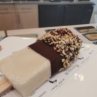 Horchata Ice Cream with Dark Chocolate and hazelnuts at Loco Polo in Sevilla