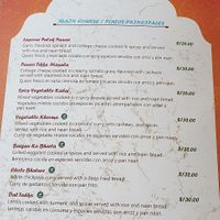 Menu 2 at Taste of India in Cusco