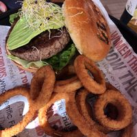 Impossible burger at WTF Burger Bar in Cabo San Lucas