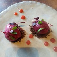 Peach and blood orange gingerbread at Brunel's in Newcastle