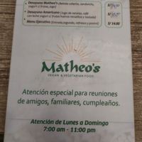 Menu at Matheos - Tacna in Piura