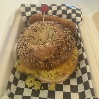 Sausage, “egg” and cheeze breakfast sandwich   at Birch Cafe in Highland Heights