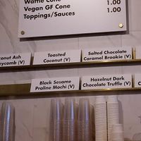 December 2019 menu at Dandy's Artisan Ice Cream in Regina
