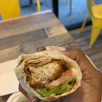 Mini vegan chik’n tender wrap   at Loving Hut in Redlands