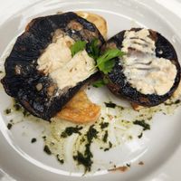 Mushrooms, good they had vegan feta at Driftwood Cafe in Ocean Grove