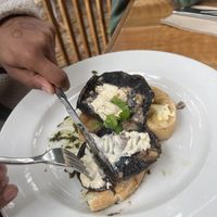 VG garlic portobello mushrooms  at Driftwood Cafe in Ocean Grove