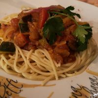 Vegan pasta at Trail-Inn in Berdorf