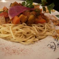 Vegan pasta at Trail-Inn in Berdorf