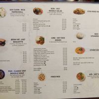 Main menu at Original Saigon in Toowoomba City