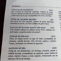 Menu  at Lolita in San Miguel De Allende