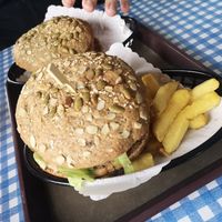 The veggie burger at Cookie Café Mossettes in Les Crosets Val-dilliez