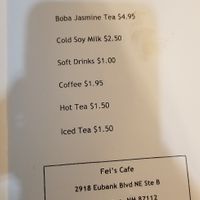 Drinks at Fei's Cafe in Albuquerque