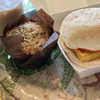 Avocado Breakfast Sandwich & Blueberry Muffin at Life - The Vegan Drive Thru in Cape Coral