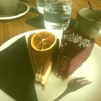 Cashew cakes: gingerbread flavour (it's Toruń after all) and chocolate and lavender flavour. at Bread House in Torun
