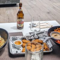 Red curry with Noodles, nuggets, and satay salad at Padthaiwok in Gran Canaria
