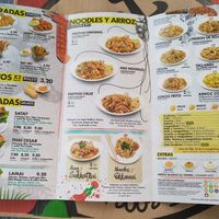 The menu. Green V for adaptable dishes at Padthaiwok in Gran Canaria