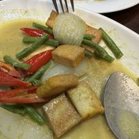 Green curry, so delicious I ate half before taking a photo !  at Eating Time in Koh Samui