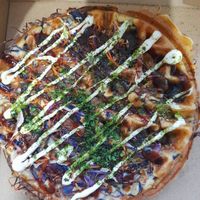 Okomoniyaki waffle at Mong Cha Cha Cafe 夢茶茶 in Central Singapore