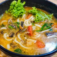 Shacha lion mane udon, recommended at Mong Cha Cha Cafe 夢茶茶 in Central Singapore