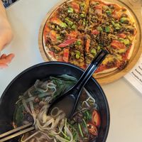 Pho and Toona pizza at Mong Cha Cha Cafe 夢茶茶 in Central Singapore