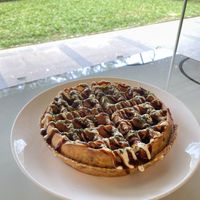 Okonomiyaki waffle   at Mong Cha Cha Cafe 夢茶茶 in Central Singapore