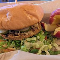 Kids Burger no cheese add pickles and lettuce at Wild Fields Brewhouse in Atascadero