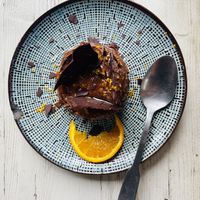 Dark chocolate marquise dessert   at Sesame in Chamonix-mont-blanc