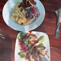 VBQ and Thai tacos  at The Beet Box Cafe in Haleiwa