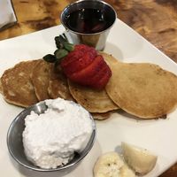 Kids menu - piddely pancakes. Were so tough and thin I couldn’t even cut through them with a butter knife $9 at The Beet Box Cafe in Haleiwa