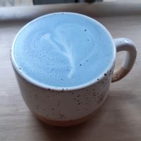 Blue Matcha Latte at Pilligreen in Minsk