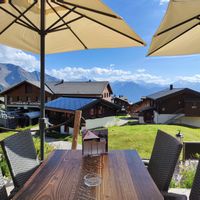 Outdoor seating at Bettmerhof in Bettmeralp